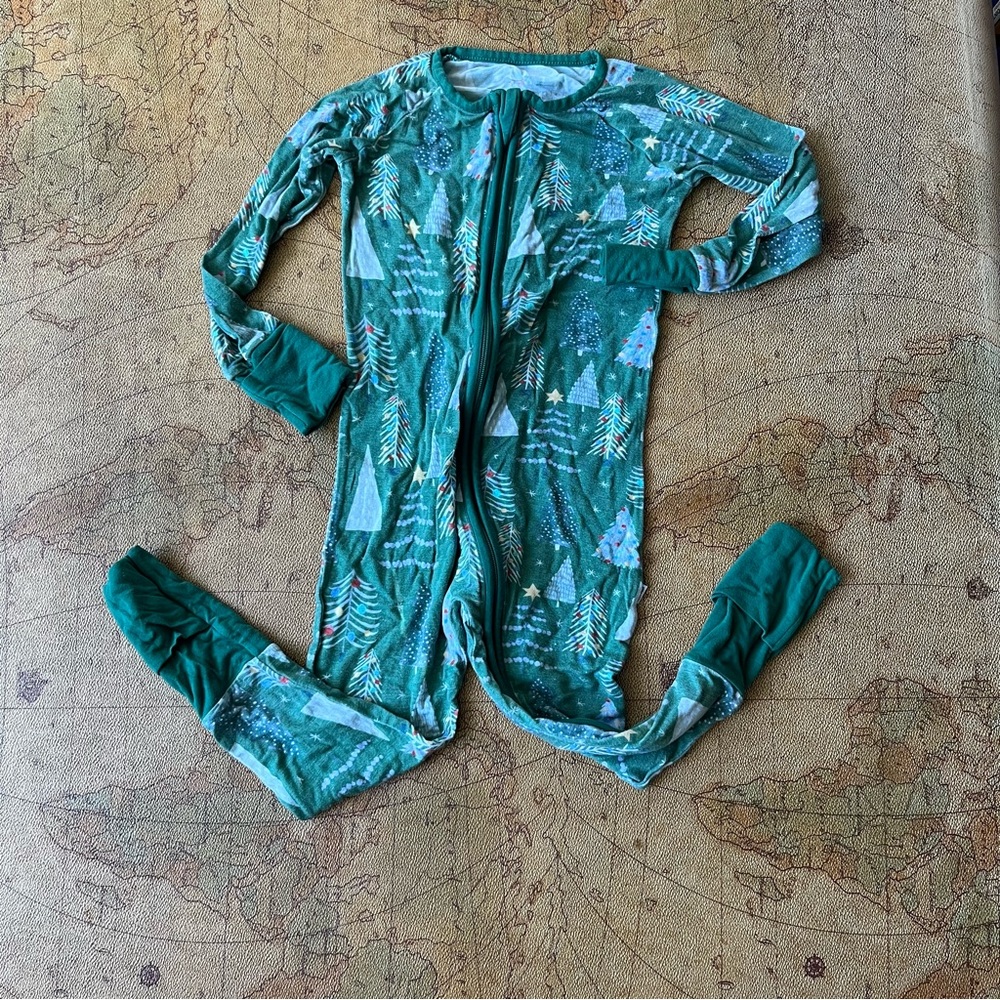 Little Sleepies Green Christmas Trees 12/18 months
